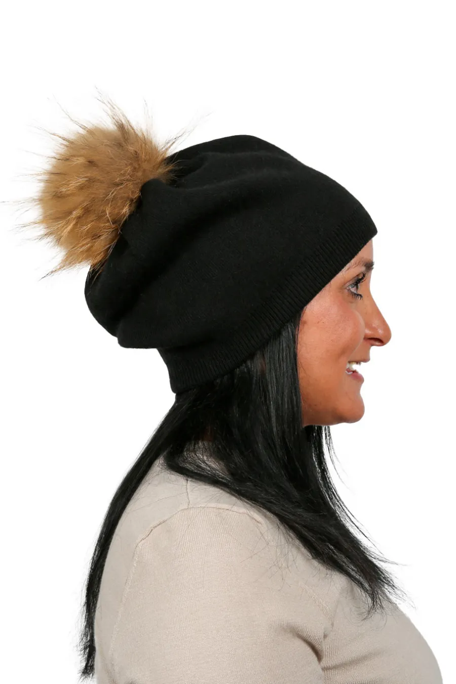 Tuque Noir avec pompom 1