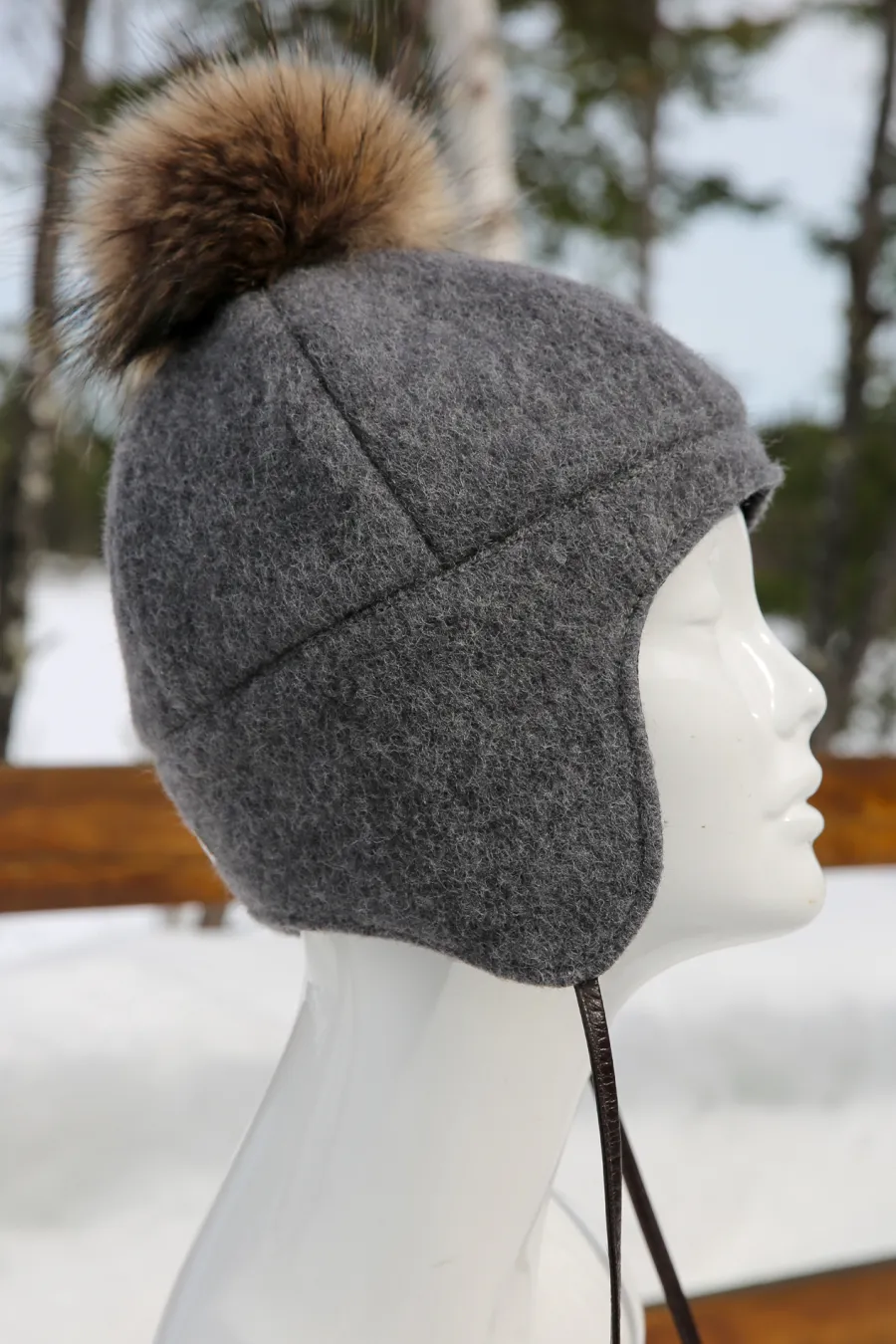 Tuque en lainage gris Lifestyle 2