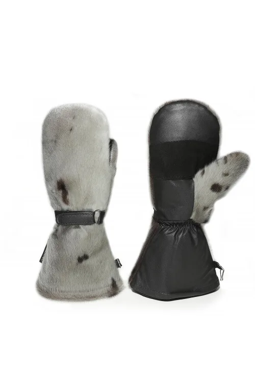 Natural Seal fur mittens - Long | Fur mittens - Long mittens | BILODEAU Canada