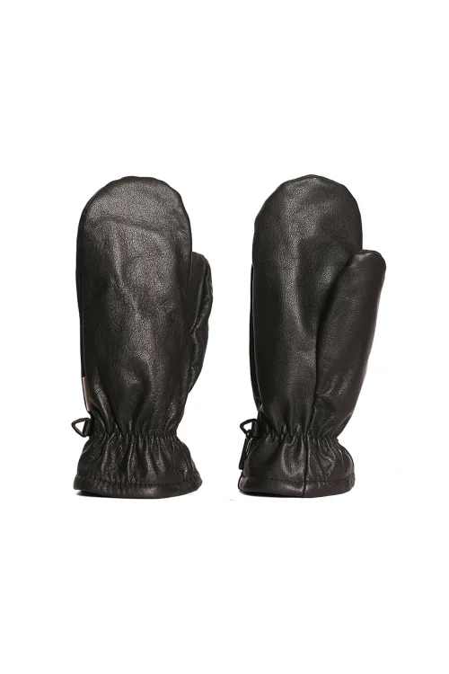 Black leather mittens - Urban | Fur mittens - Urban | BILODEAU Canada