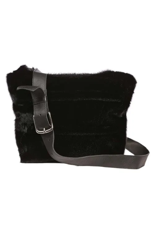 Sac à main en fourrure de Loup Marin noir - Whitney |  | BILODEAU Canada