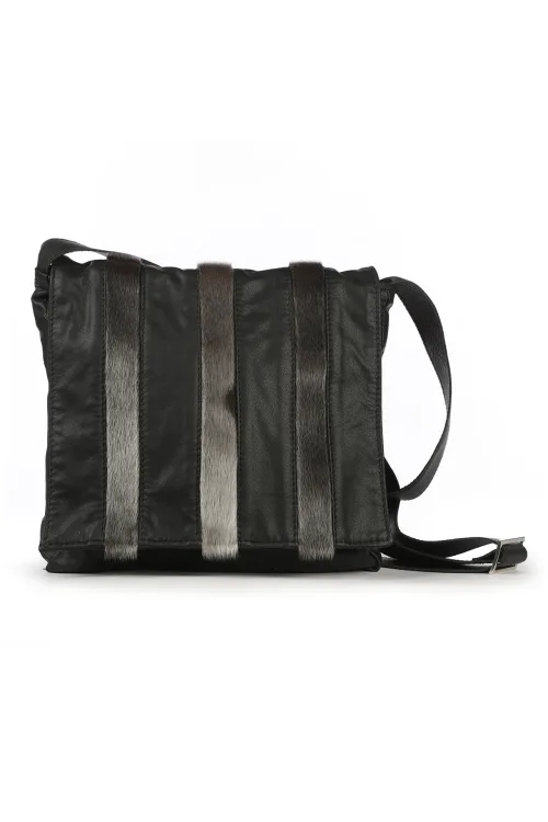 Sac à main en fourrure de Loup Marin naturel en damier - Romy |  | BILODEAU Canada