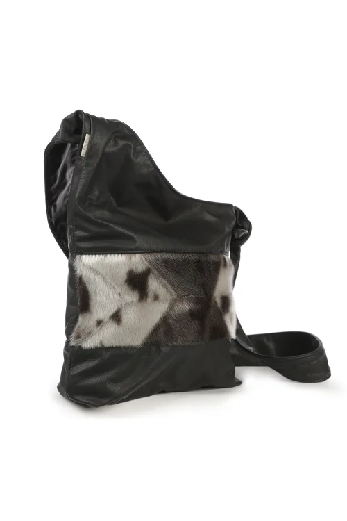 Sac à main en fourrure de Loup Marin naturel en damier - Daisy |  | BILODEAU Canada