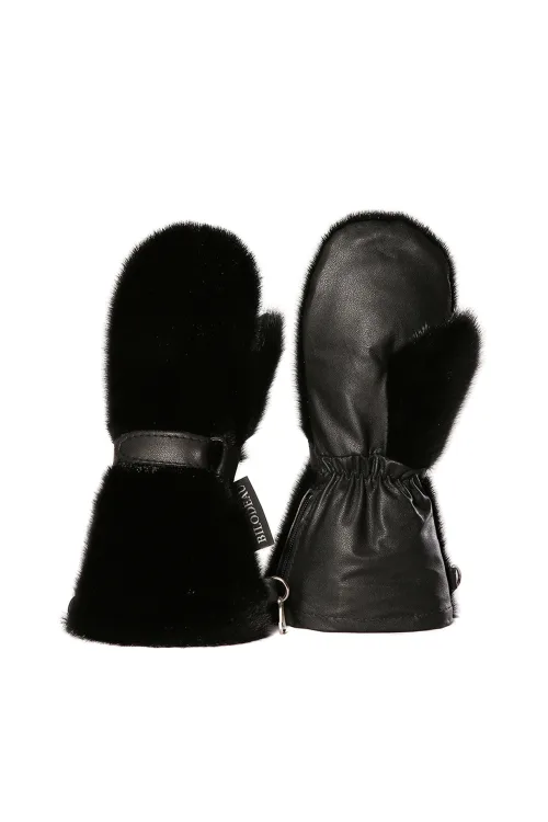 Mitaines en fourrure de Loup Marin noir enfant - Longues | Mitaines et gants - Plein air | BILODEAU Canada