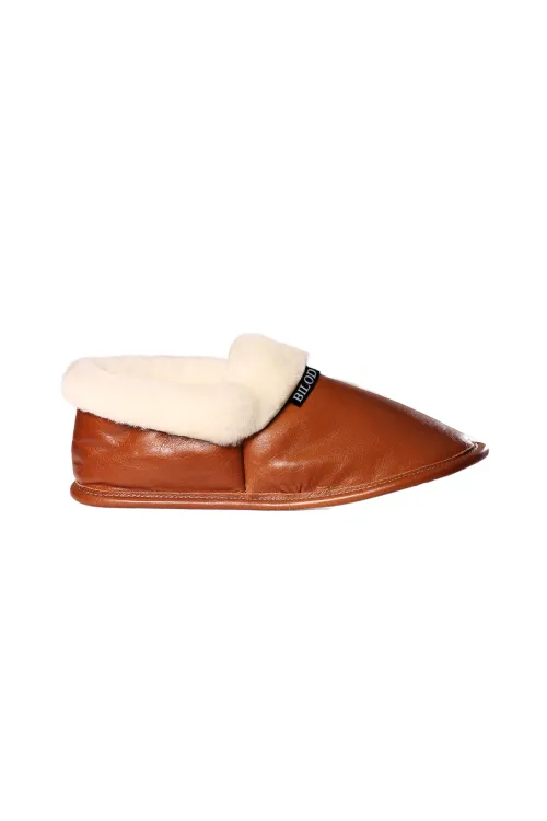 Pantoufles en cuir et Mouton blanc | Pantoufles et mules | BILODEAU Canada