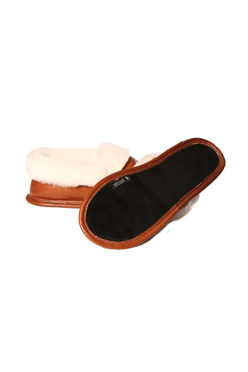Pantoufles en cuir et Mouton blanc | Pantoufles et mules | BILODEAU Canada
