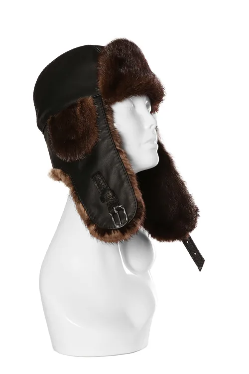 Natural Otter fur hat - Aviator | Fur hats | BILODEAU Canada