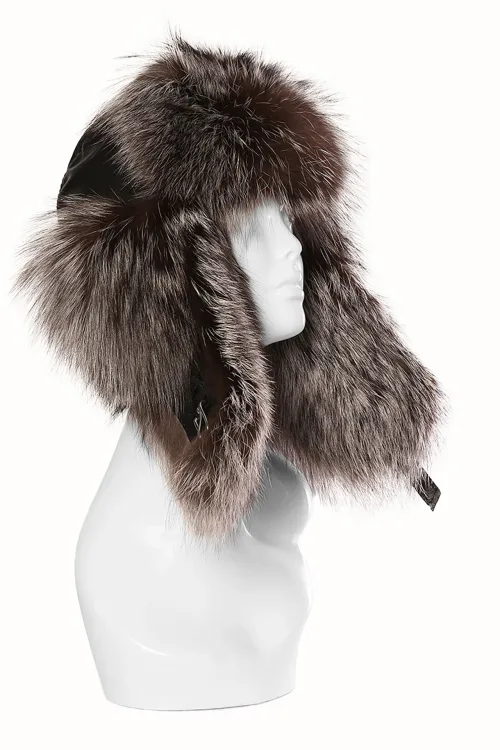 Forest Silver Fox fur hat - Aviator | Fur hats | BILODEAU Canada