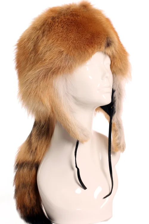 Coyote legs & tail hat - Trapper | Fur hats | BILODEAU Canada