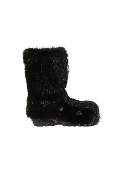 Bottes en fourrure de Castor noir - Zip avant - Nakiuk régulière | Femmes/Hommes | BILODEAU Canada
