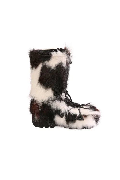 Bottes en fourrure de Vache naturelle - Zip avant - Nakiuk régulière | Femmes/Hommes | BILODEAU Canada