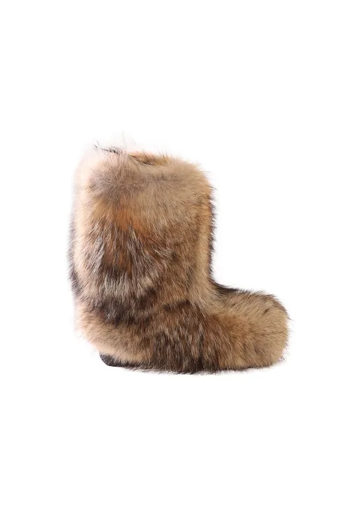 Natural Coyote fur boots - Front zipper - Standard Nakiuk | Women/Men | BILODEAU Canada