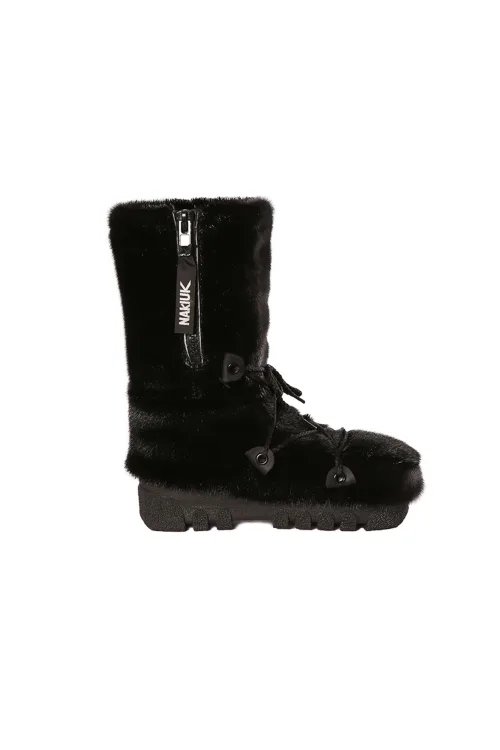 Black Seal fur boots - Side zipper - Standard Nakiuk | Women/Men | BILODEAU Canada