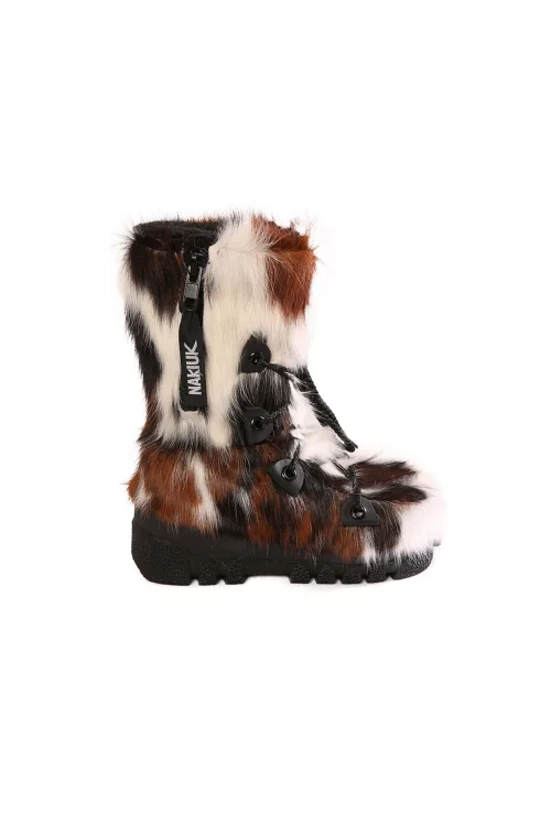 Nakiuk natural Cow fur boots - Children - Side zipper | Children | BILODEAU Canada