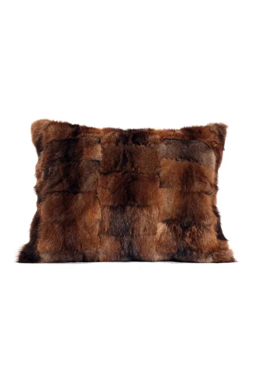 Cushion checkered Muskrat | Decorative accessories | BILODEAU Canada