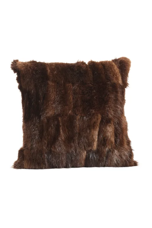 Coussin en fourrure de Castor naturel - Damier | Accessoires de décorations | BILODEAU Canada