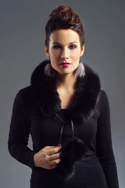Scarf with pompoms Black Fox |  | BILODEAU Canada