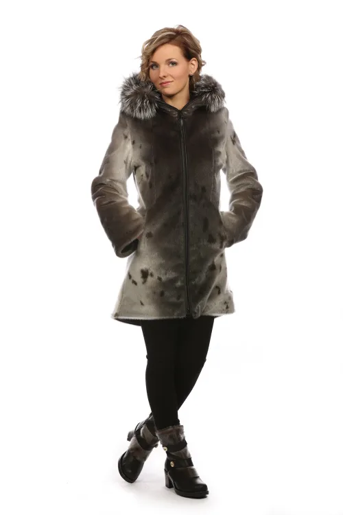 Angel fur coat - Natural Seal & Silver Fox | Women winter coats - Fur coats | BILODEAU Canada