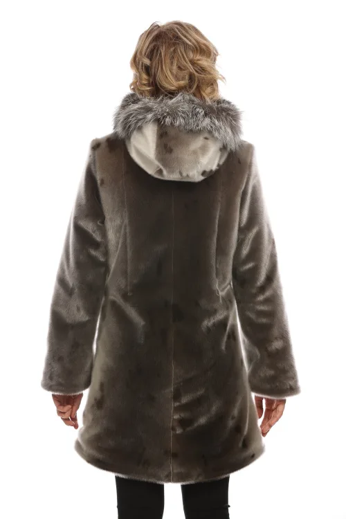 Angel fur coat - Natural Seal & Silver Fox | Women winter coats - Fur coats | BILODEAU Canada