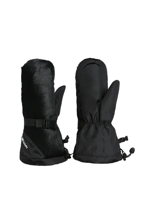 Mitaines en fourrure de Vache noire rasée et nylon - Sportive longues | Femmes/Hommes | BILODEAU Canada
