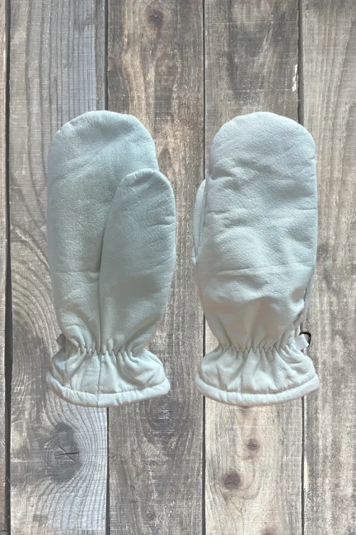White leather urban mittens | Fur mittens - Urban | BILODEAU Canada