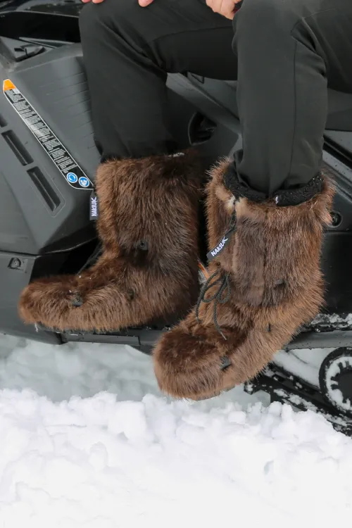 Natural Beaver Fur boots - Front zipper - Standard Nakiuk boots | Women/Men | BILODEAU Canada