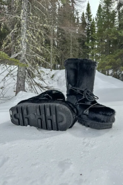 Black Seal fur boots - Side zipper - Standard Nakiuk | Women/Men | BILODEAU Canada