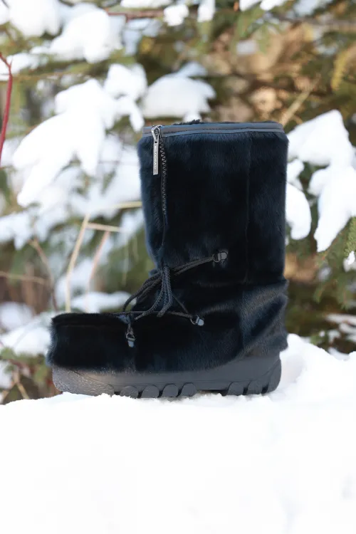 Black Seal fur boots - Blizzard | Winter boots - Snow boots | BILODEAU Canada