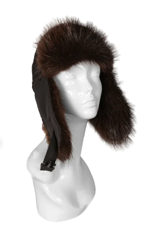 Chapeau en nylon et fourrure de Castor naturel - Aviateur | Chapeaux en fourrure | BILODEAU Canada