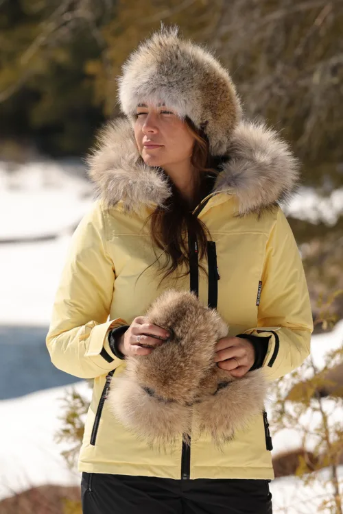 *New* - Coyote fur Mittens - Urban | Fur mittens - Urban | BILODEAU Canada