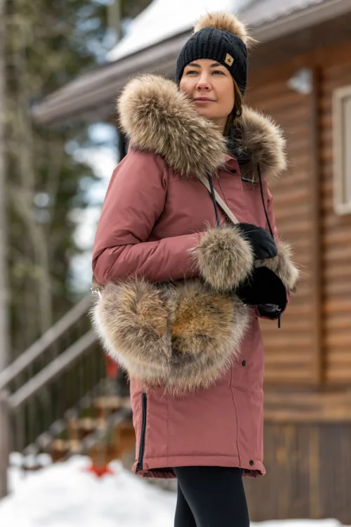 *New* - Eugenie bag natural Coyote | Bags - Fur handbags | BILODEAU Canada