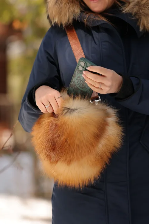 *New* - Eugenie bag natural Red Fox | Bags - Fur handbags | BILODEAU Canada