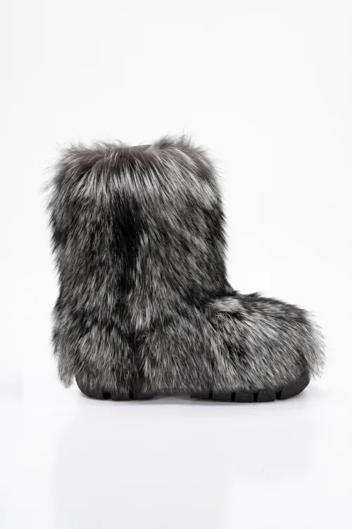 Bottes en fourrure renard argenté - Blizzard | Bottes d'hiver - Bottes de plein air | BILODEAU Canada
