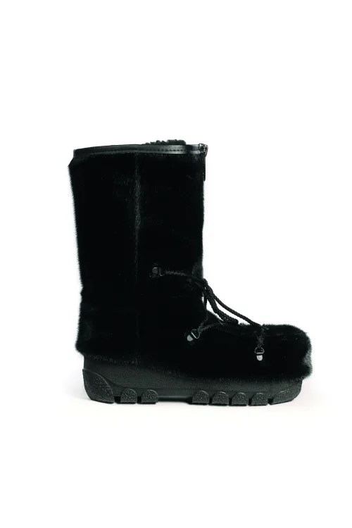 Black Seal fur boots - Blizzard | Winter boots - Snow boots | BILODEAU Canada