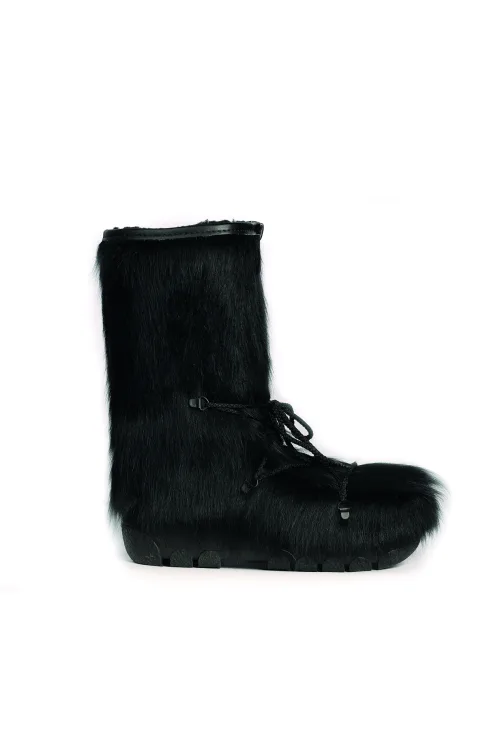 Black Cow fur boots - Blizzard | Winter boots - Snow boots | BILODEAU Canada