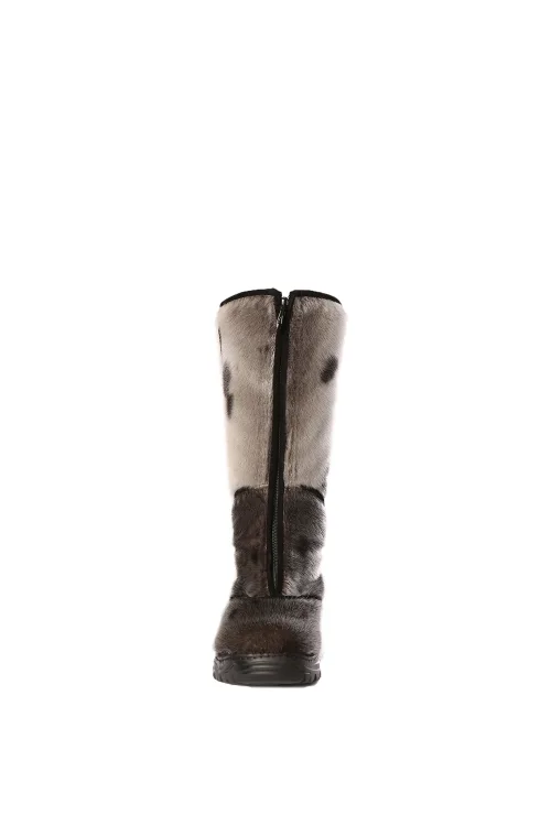 Natural Seal fur boots - Traction sole - Kiona | Winter boots - Urban boots | BILODEAU Canada