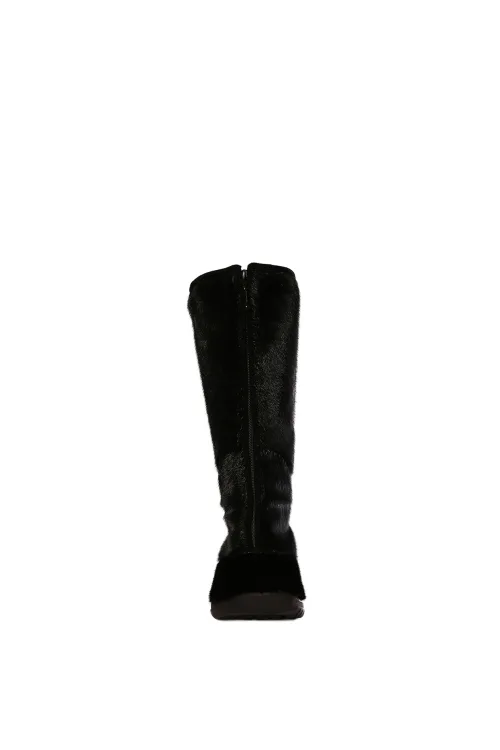 Black Seal fur boots - Kiona | Winter boots - Urban boots | BILODEAU Canada